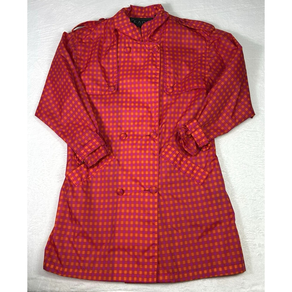Vintage KAOS By Andy Johns Jacket Small Orange Fuchsia Windbreaker‎ Raincoat